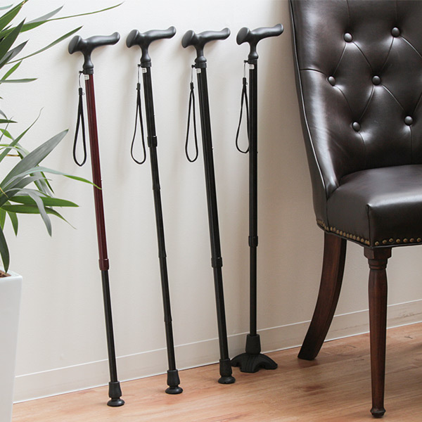 杖 かるがも E22 身長~197cm 滑りにくい DX先ゴム ステッキ 伸縮 男性 介護 ( 10段階調節 一点杖 太め 太杖 衝撃吸収 アルミ製 左右兼用 左右 SGマーク T字杖 アルミ杖 外出 福祉散歩 転倒防止 )