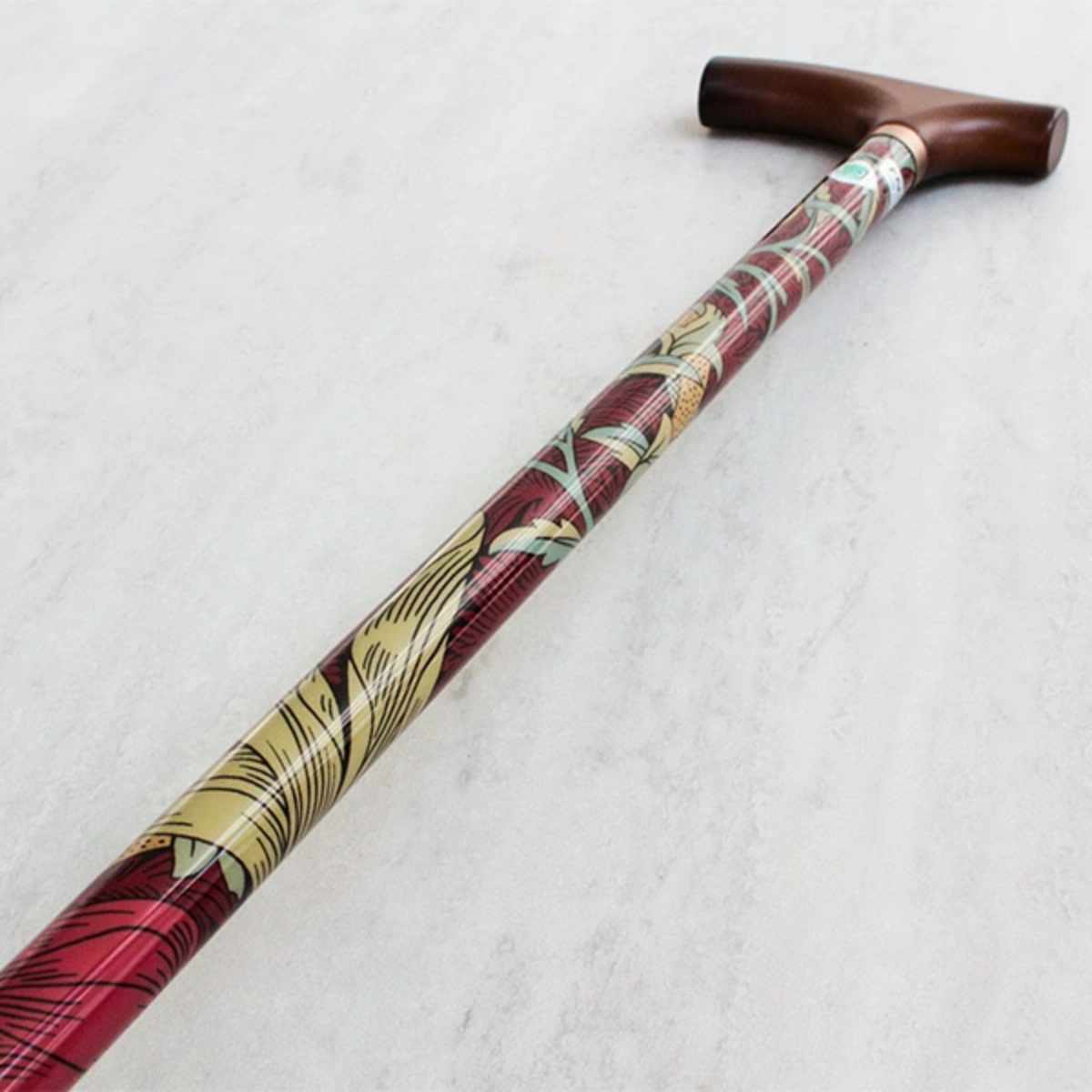 杖 ウィリアムモリス ハニーサックル&チューリップ 伸縮 軽量 おしゃれ 女性 介護 ( 伸縮杖 10段階調節 つえ ウィリアム・モリス ストラップ付き 滑りにくい 歩行補助 外出 散歩 転倒防止 高級感 介護用品 )