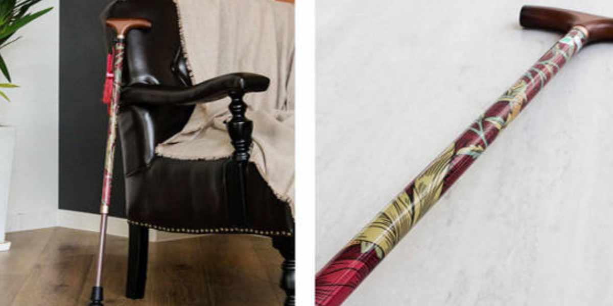 杖 ウィリアムモリス ハニーサックル&チューリップ 伸縮 軽量 おしゃれ 女性 介護 ( 伸縮杖 10段階調節 つえ ウィリアム・モリス ストラップ付き 滑りにくい 歩行補助 外出 散歩 転倒防止 高級感 介護用品 )