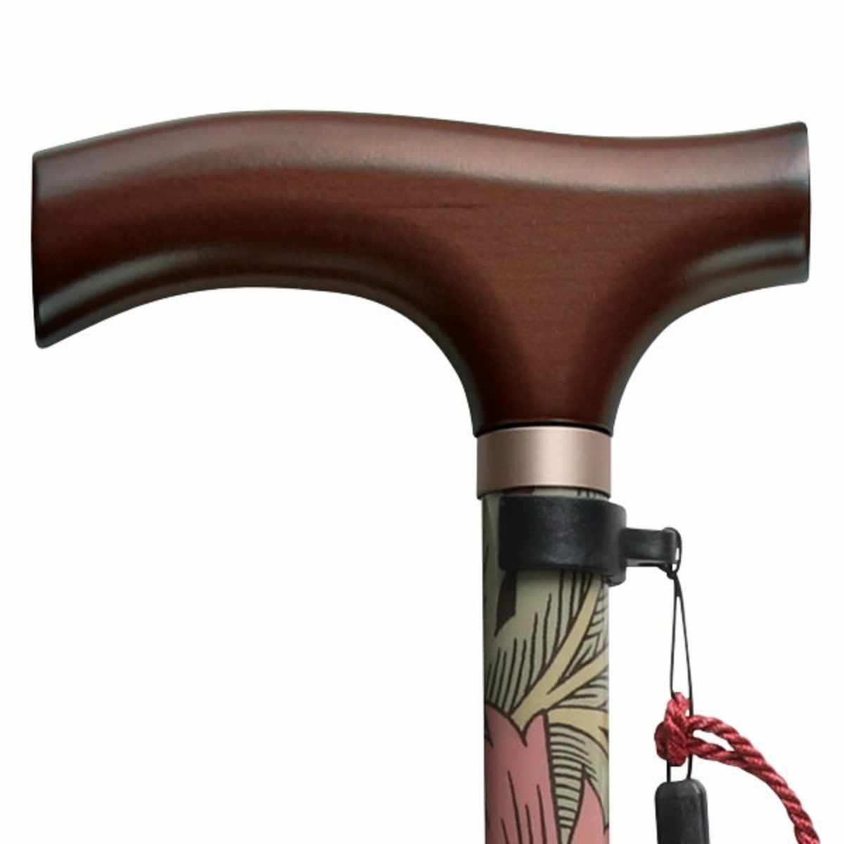 杖 ウィリアムモリス ハニーサックル&チューリップ 伸縮 軽量 おしゃれ 女性 介護 ( 伸縮杖 10段階調節 つえ ウィリアム・モリス ストラップ付き 滑りにくい 歩行補助 外出 散歩 転倒防止 高級感 介護用品 )