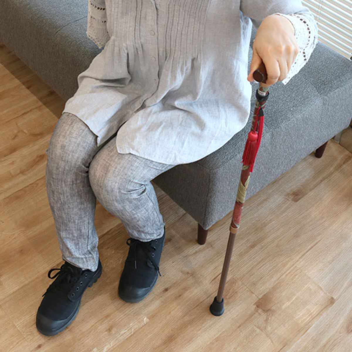 杖 ウィリアムモリス ハニーサックル&チューリップ 伸縮 軽量 おしゃれ 女性 介護 ( 伸縮杖 10段階調節 つえ ウィリアム・モリス ストラップ付き 滑りにくい 歩行補助 外出 散歩 転倒防止 高級感 介護用品 )