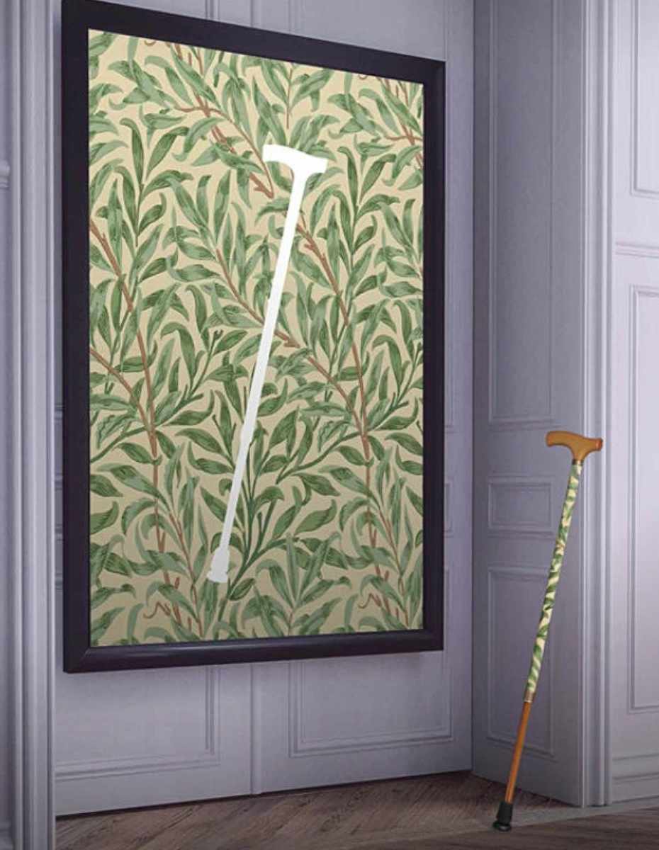 杖 ウィリアムモリス ブランブル 折りたたみ 軽量 おしゃれ 女性 介護 ( 伸縮杖 5段階調節 つえ 折り畳み 伸縮 ウィリアム・モリス ストラップ付き 滑りにくい 持ち運び 歩行補助 転倒防止 高級感 )