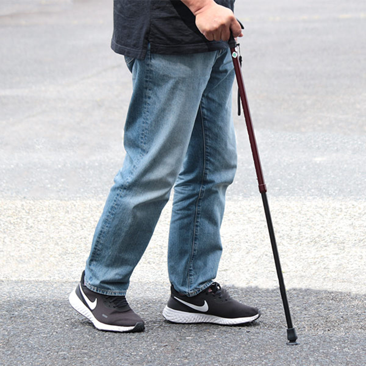 杖 かるがも E 身長~185cm 滑りにくい DX先ゴム ステッキ 伸縮 軽量 女性 男性 介護 ( 10段階調節 一点杖 衝撃吸収 アルミ製 左右兼用 左右 SGマーク T字杖 アルミ杖 外出 福祉散歩 転倒防止 ) 【ブルー】 ブルー