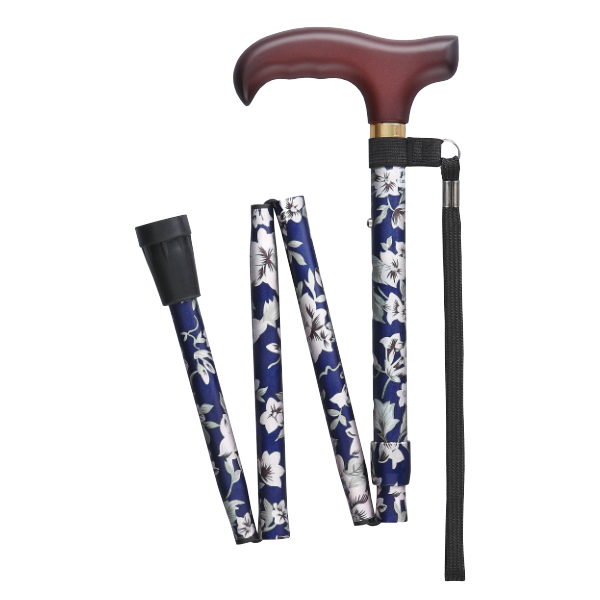 杖 折りたたみ 女性 男性 軽量 おしゃれ プレゼント ( ステッキ レディース 折り畳み アルミ製 メンズ 持ち運び 携帯 介護 歩行 ウォーキング SGマーク アルミ 散歩 補助 サポート ) 【青】 青