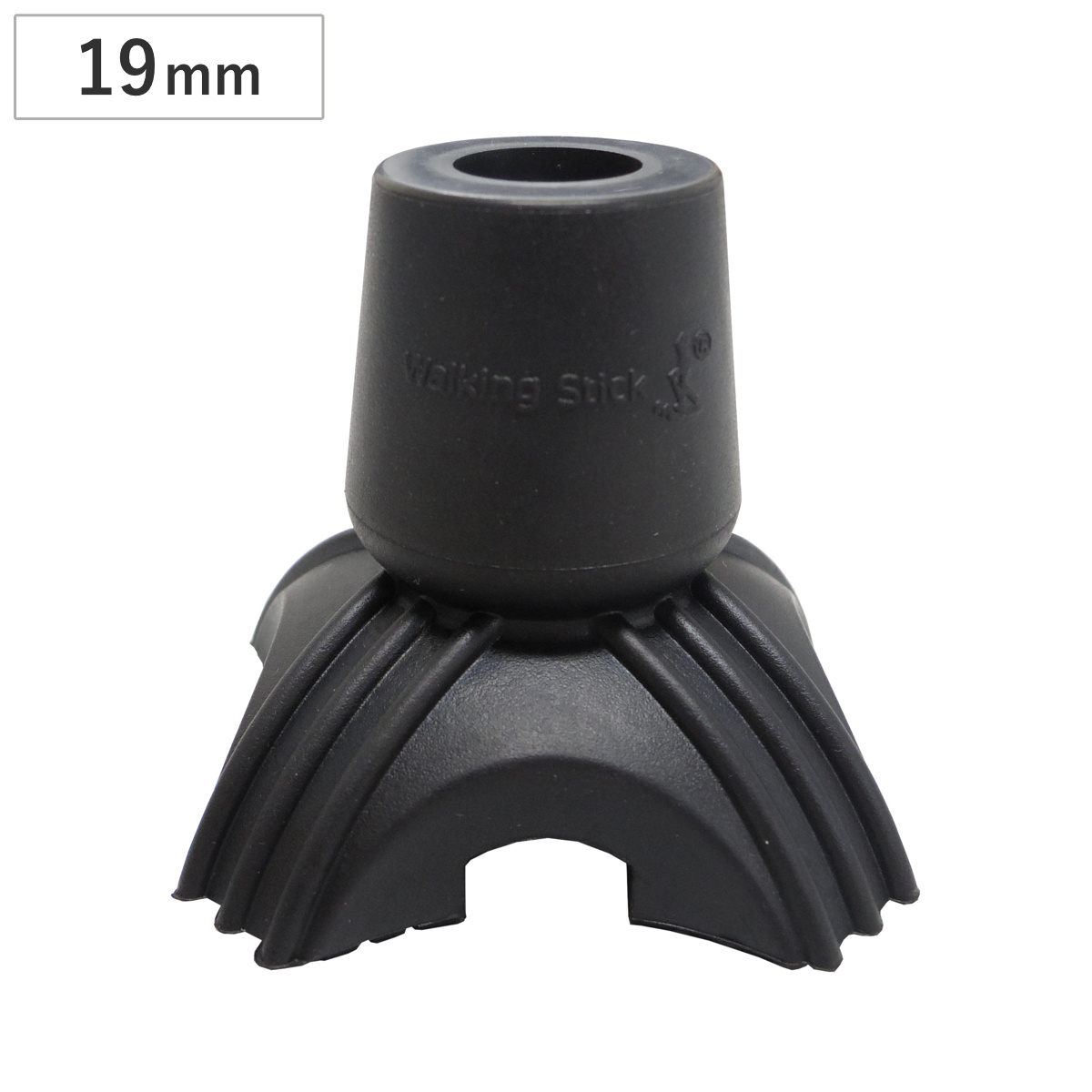 替えゴム 19mm用 滑りにくい 先ゴム 4点DXミニ （ フジホーム 杖 ステッキ ゴム 交換 杖用 交換用 19mm 杖先ゴム 安全 ゴムチップ キャップ 取替ゴム 4点デラックスミニ 4点杖用 黒 クロ くろ ）