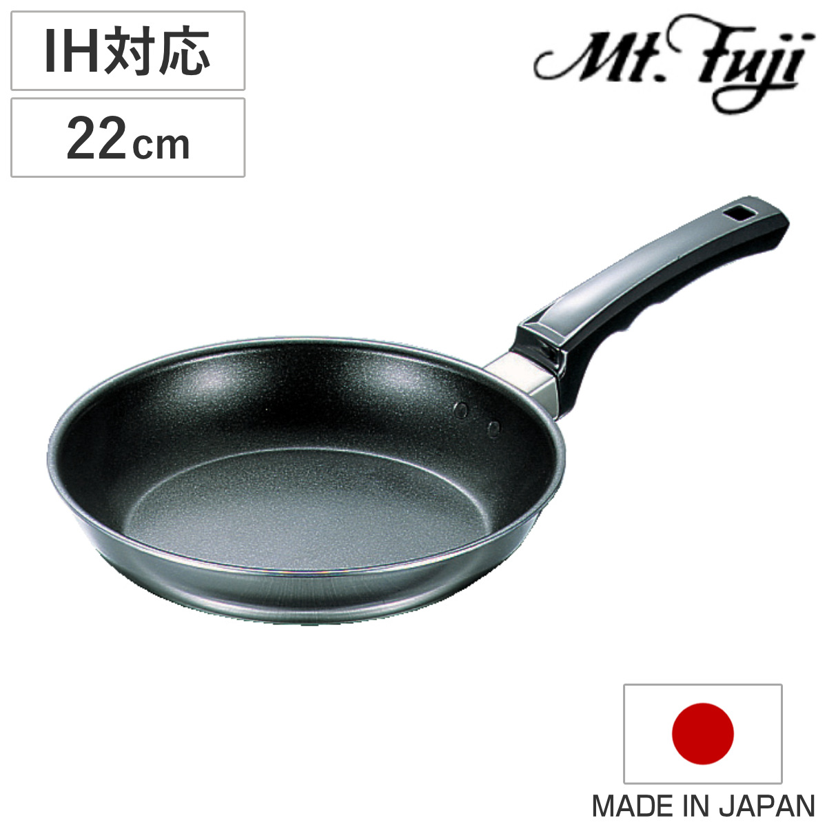 フライパン 22cm IH対応 フライパンDX フジノス 日本製 ( ガス火対応 アルミ ステンレス ふっ素加工 フッ素加工 軽い 22センチ 国産 3層構造 フッ素コーティング クラッド 軽量 熱伝導 職人 手仕事 本格 燕三条 )