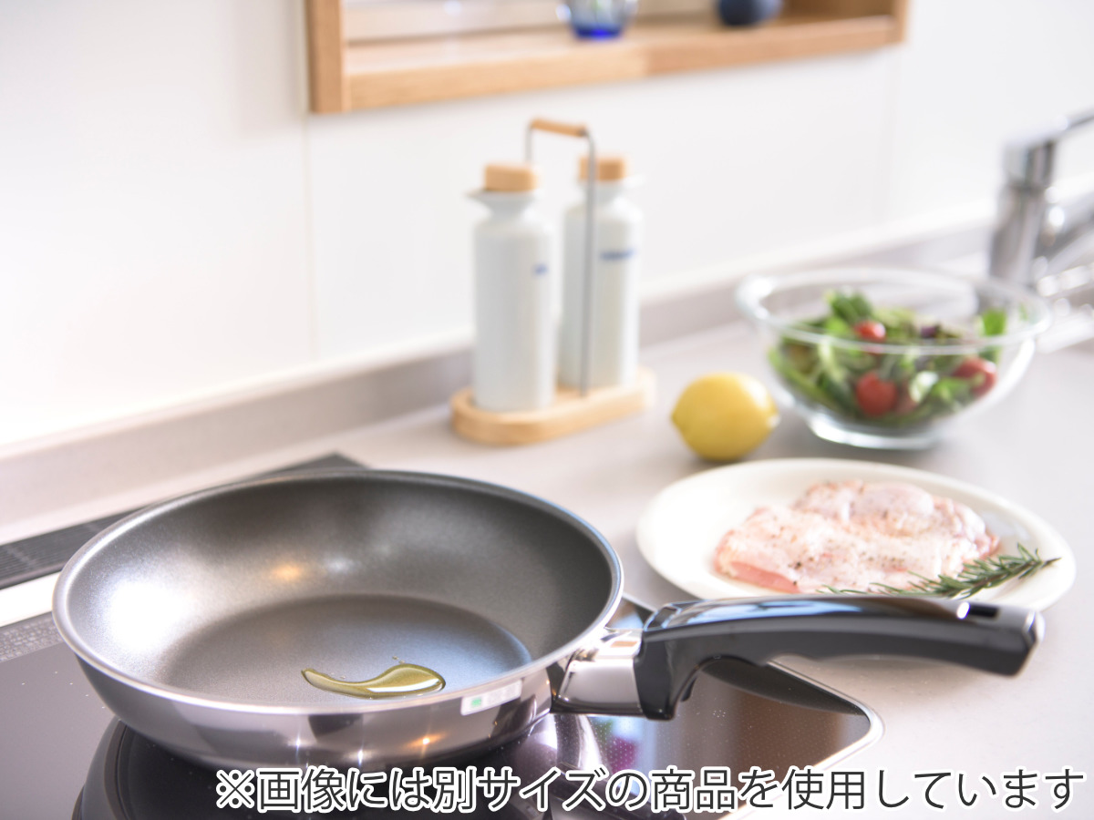 フライパン 24cm IH対応 フライパンDX フジノス 日本製 ( ガス火対応 アルミ ステンレス ふっ素加工 フッ素加工 24センチ 国産 3層構造 フッ素コーティング クラッド 熱伝導 職人 手仕事 本格 燕三条 )