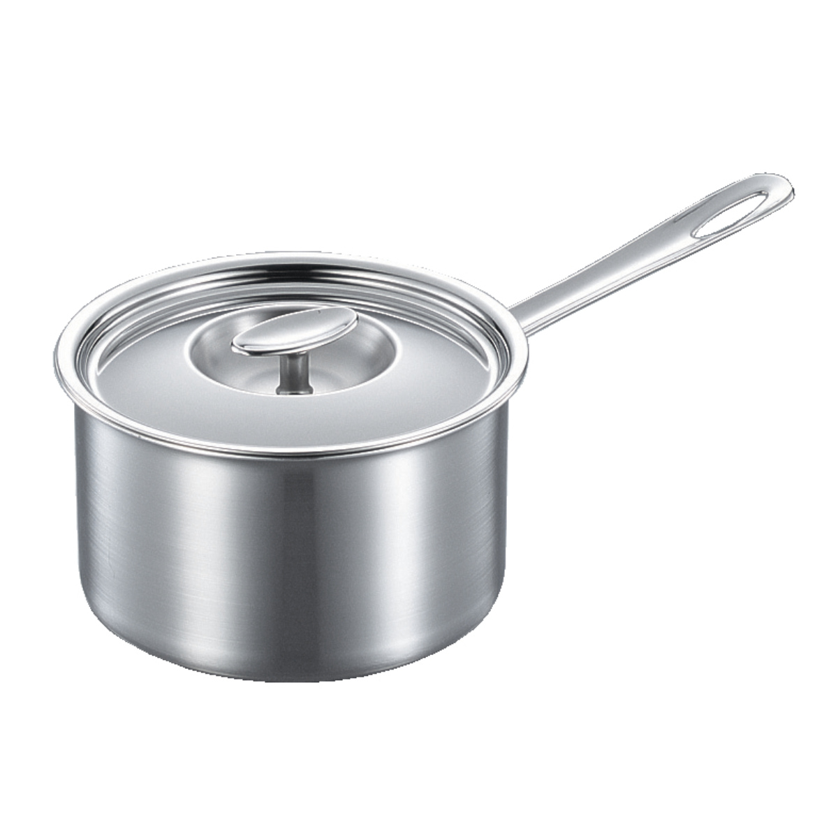 片手鍋 18cm IH対応 エレックマスター プロ ステンレス製 日本製 フジノス ( ガス火対応 アルミ ステンレス 蓋付き 鍋 なべ 片手なべ 18センチ フタ付き 3層構造 国産 丈夫 熱伝導 シンプル 職人 本格 燕三条 調理器具 )