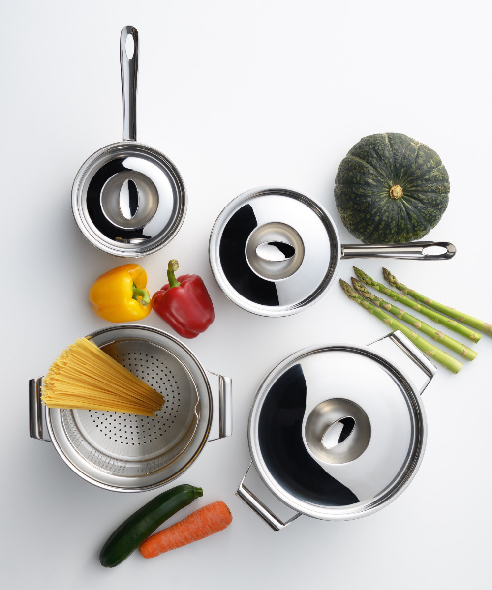 両手鍋 24cm 深型 IH対応 エレックマスター プロ ステンレス製 日本製 フジノス ( ガス火対応 アルミ ステンレス 蓋付き 鍋 なべ 両手なべ 24センチ フタ付き 3層構造 国産 丈夫 熱伝導 シンプル 職人 本格 燕三条 調理器具 )