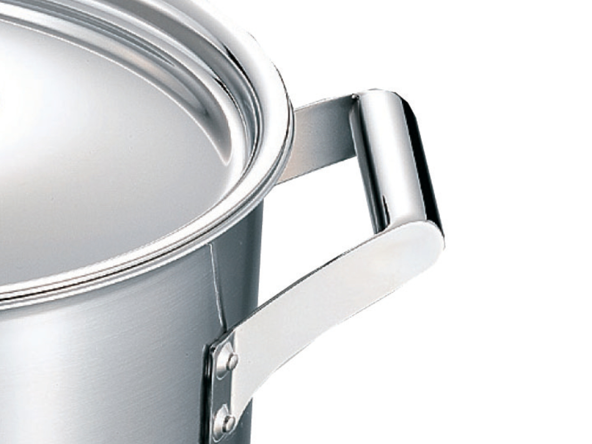 両手鍋 24cm 深型 IH対応 エレックマスター プロ ステンレス製 日本製 フジノス ( ガス火対応 アルミ ステンレス 蓋付き 鍋 なべ 両手なべ 24センチ フタ付き 3層構造 国産 丈夫 熱伝導 シンプル 職人 本格 燕三条 調理器具 )