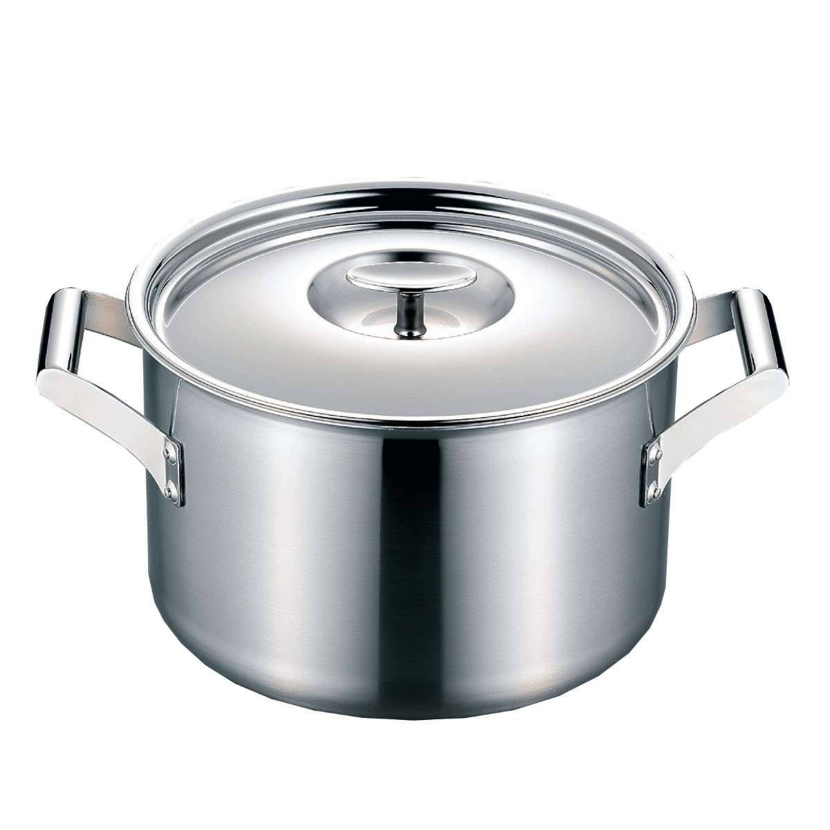 両手鍋 24cm 深型 IH対応 エレックマスター プロ ステンレス製 日本製 フジノス ( ガス火対応 アルミ ステンレス 蓋付き 鍋 なべ 両手なべ 24センチ フタ付き 3層構造 国産 丈夫 熱伝導 シンプル 職人 本格 燕三条 調理器具 )