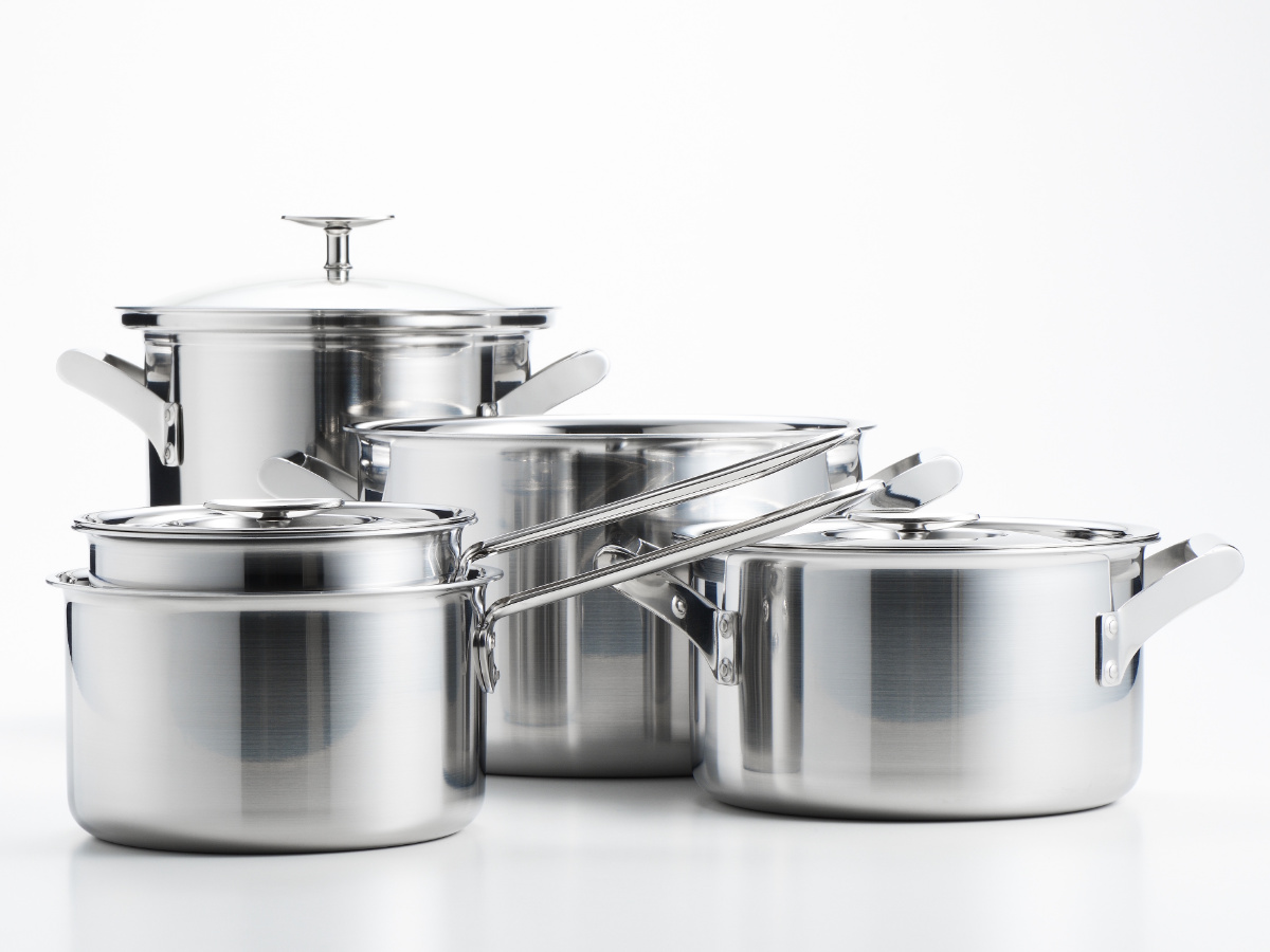 両手鍋 27cm 深型 IH対応 エレックマスター プロ ステンレス製 日本製 フジノス ( ガス火対応 アルミ ステンレス 蓋付き 鍋 なべ 両手なべ 27センチ フタ付き 3層構造 国産 丈夫 熱伝導 シンプル 職人 本格 燕三条 調理器具 )