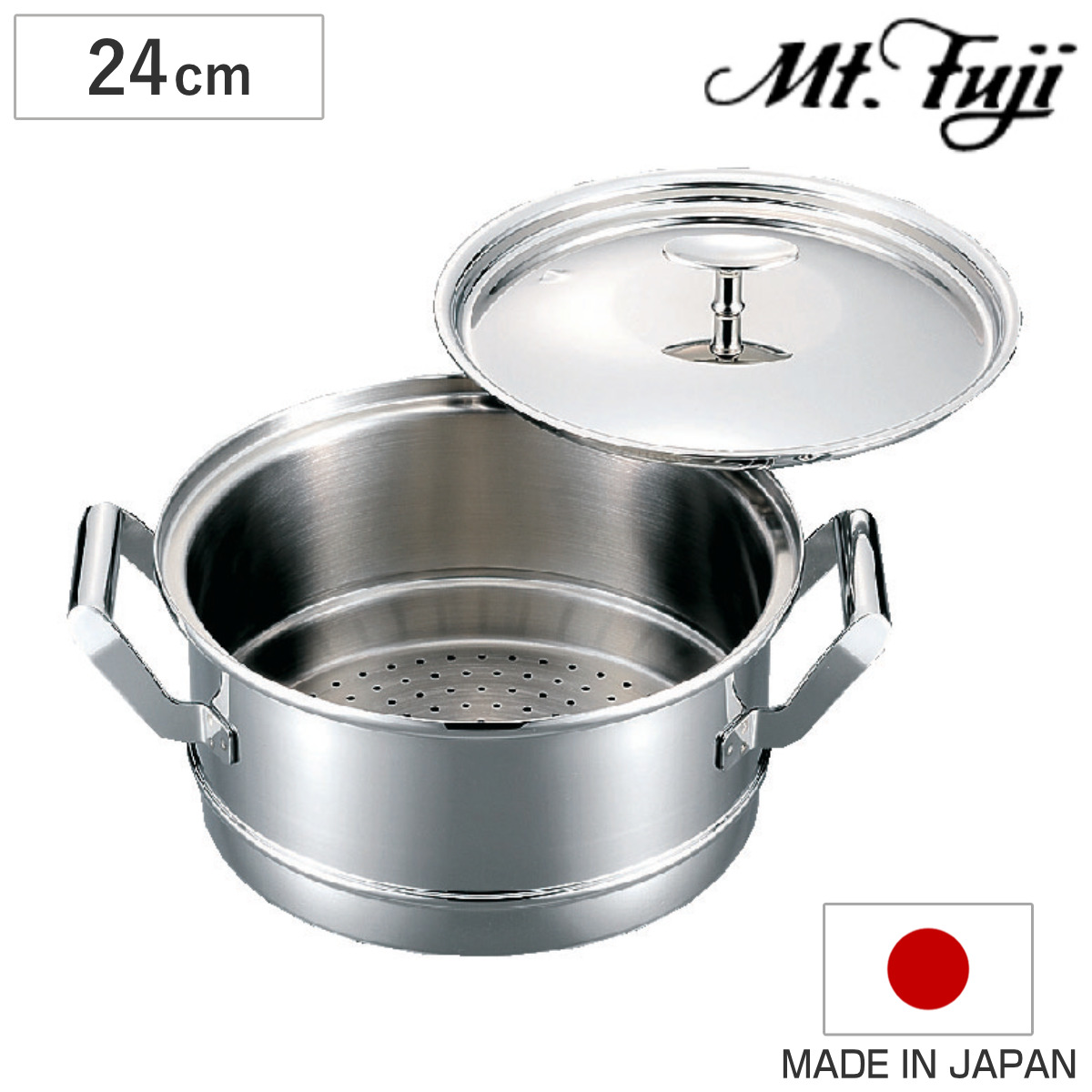 蒸し器 24cm 8合炊き エレックマスター プロ 蓋付き ステンレス