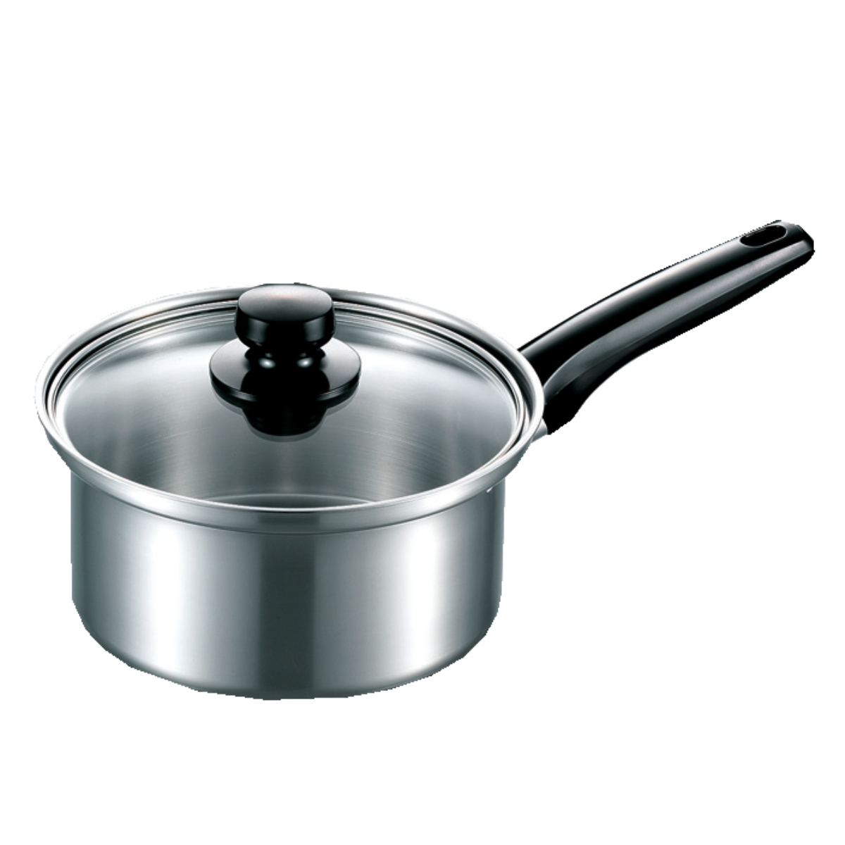片手鍋 18cm IH対応 エレックマスターライト ミエール ステンレス製 日本製 フジノス ( ガス火対応 ステンレス鍋 ガラス蓋付き 軽い 鍋 なべ 片手なべ 18センチ フタ付き 国産 丈夫 軽量 シンプル 職人 本格 燕三条 調理器具 )