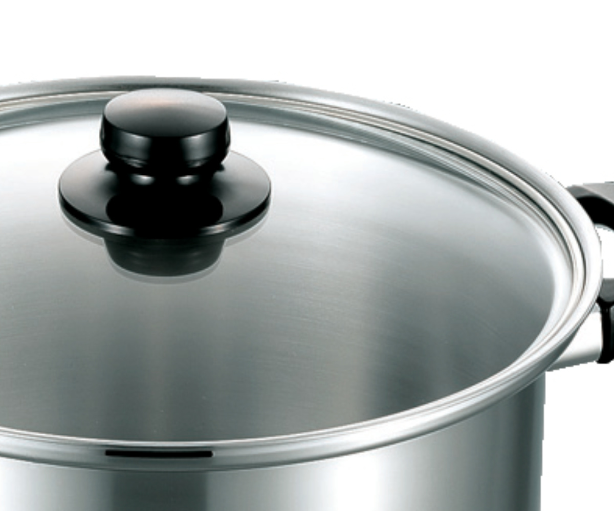 両手鍋 24cm 深型 IH対応 エレックマスターライト ミエール ステンレス製 日本製 フジノス ( ガス火対応 ステンレス鍋 ガラス蓋付き 軽い 鍋 なべ 両手なべ 24センチ フタ付き 国産 丈夫 軽量 シンプル 職人 本格 燕三条 調理器具 )