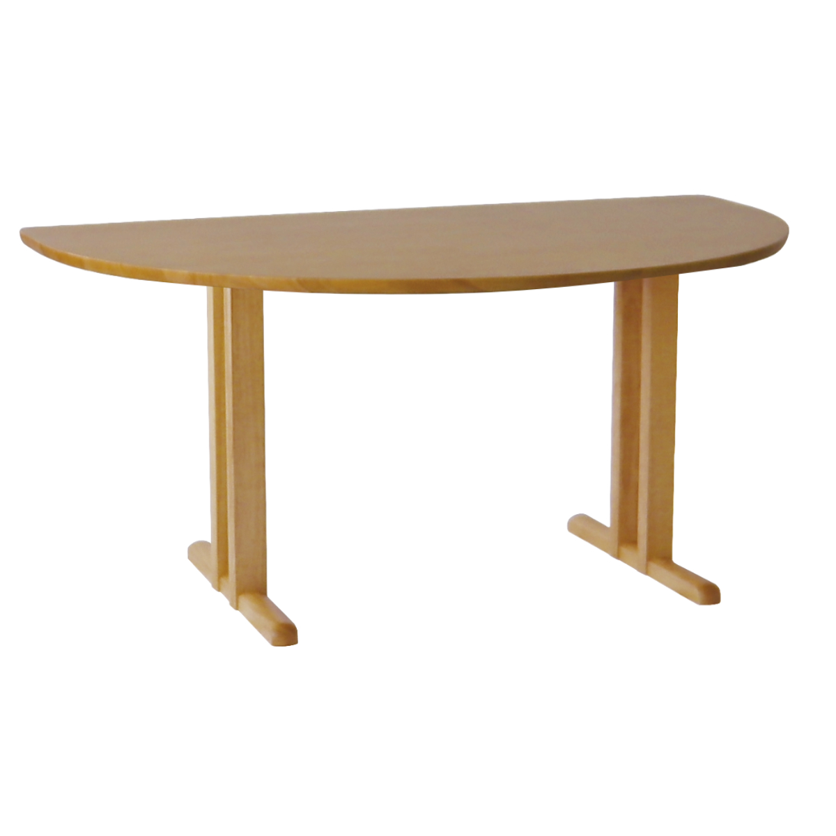 ダイニングテーブル 半円型 2本脚タイプ 幅150×奥行95cm アートライフ ( 開梱設置 テーブル 食卓テーブル T字脚 半円 机 木製 天然木 ダイニング 壁付け 食卓 リビングテーブル 作業台 木製テーブル ウッドテーブル 半円形 ) 【ブラウン】 ブラウン