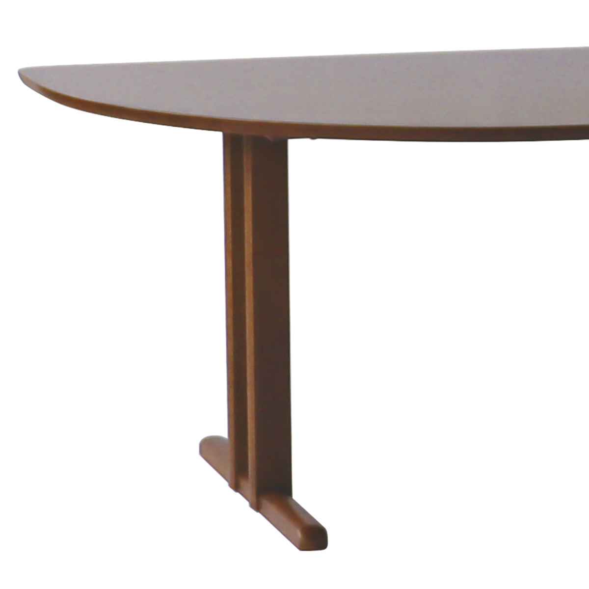 ダイニングテーブル 半円型 2本脚タイプ 幅150×奥行95cm アートライフ ( 開梱設置 テーブル 食卓テーブル T字脚 半円 机 木製 天然木 ダイニング 壁付け 食卓 リビングテーブル 作業台 木製テーブル ウッドテーブル 半円形 ) 【ブラウン】 ブラウン