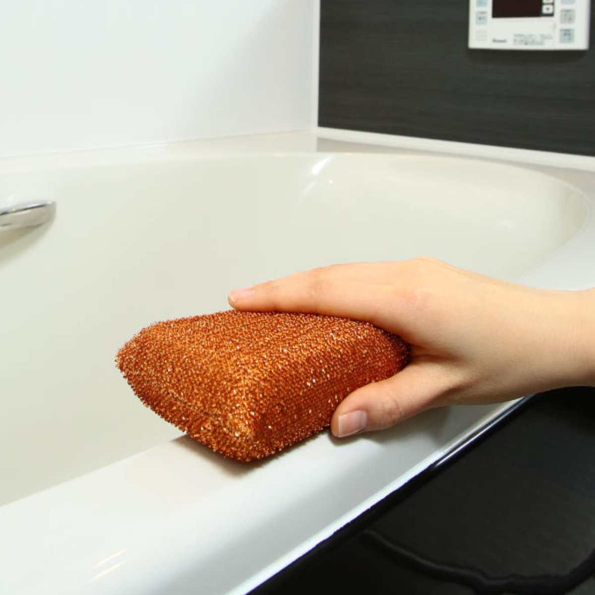 バススポンジ 銅の力 抗菌 浴槽 日本製 ( 風呂掃除 掃除用 スポンジ 洗剤不要 防カビ 防ダニ 効果 浴そう 水垢 水だけ 掃除用品 )