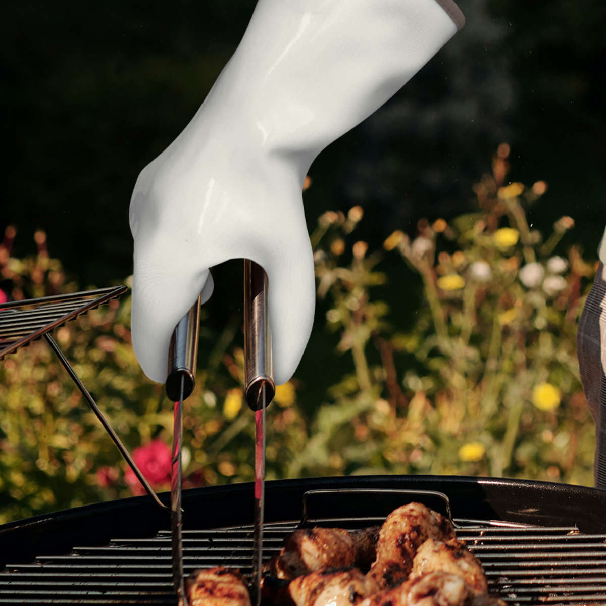 キッチングローブ Felio 防水 耐熱 グローブ ( 耐熱グローブ オーブンミット ロング 鍋つかみ 手袋 ミトン シリコン キッチンミトン 耐熱ミトン ロングミトン 鍋掴み 耐熱素材 厚手 オーブン料理 鉄板 アウトドア ) 【グレー】 グレー