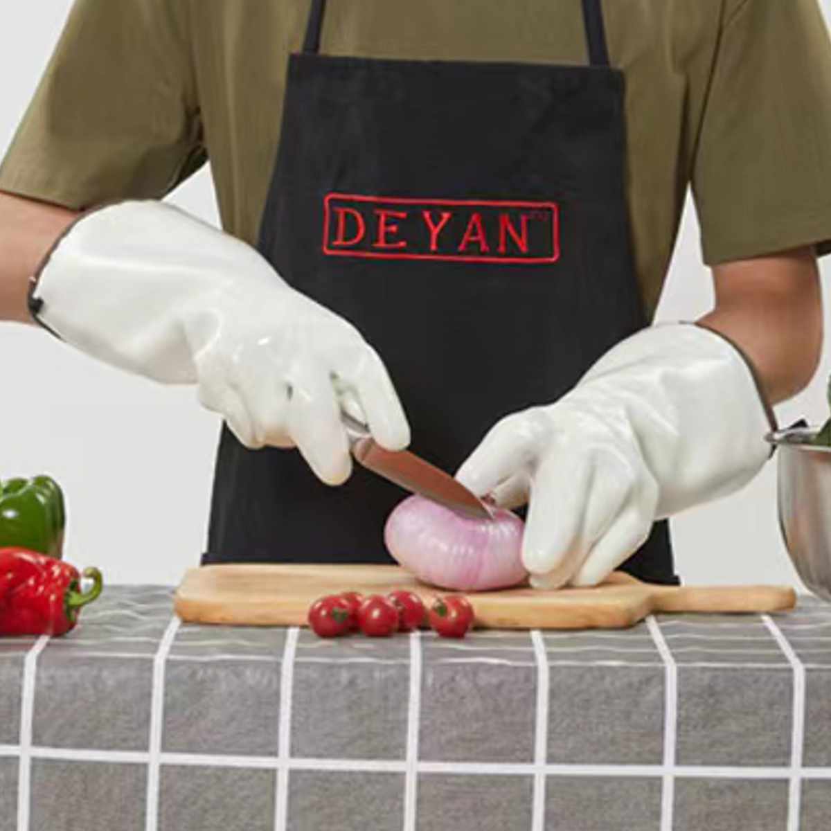 キッチングローブ Felio 防水 耐熱 グローブ ( 耐熱グローブ オーブンミット ロング 鍋つかみ 手袋 ミトン シリコン キッチンミトン 耐熱ミトン ロングミトン 鍋掴み 耐熱素材 厚手 オーブン料理 鉄板 アウトドア ) 【グレー】 グレー