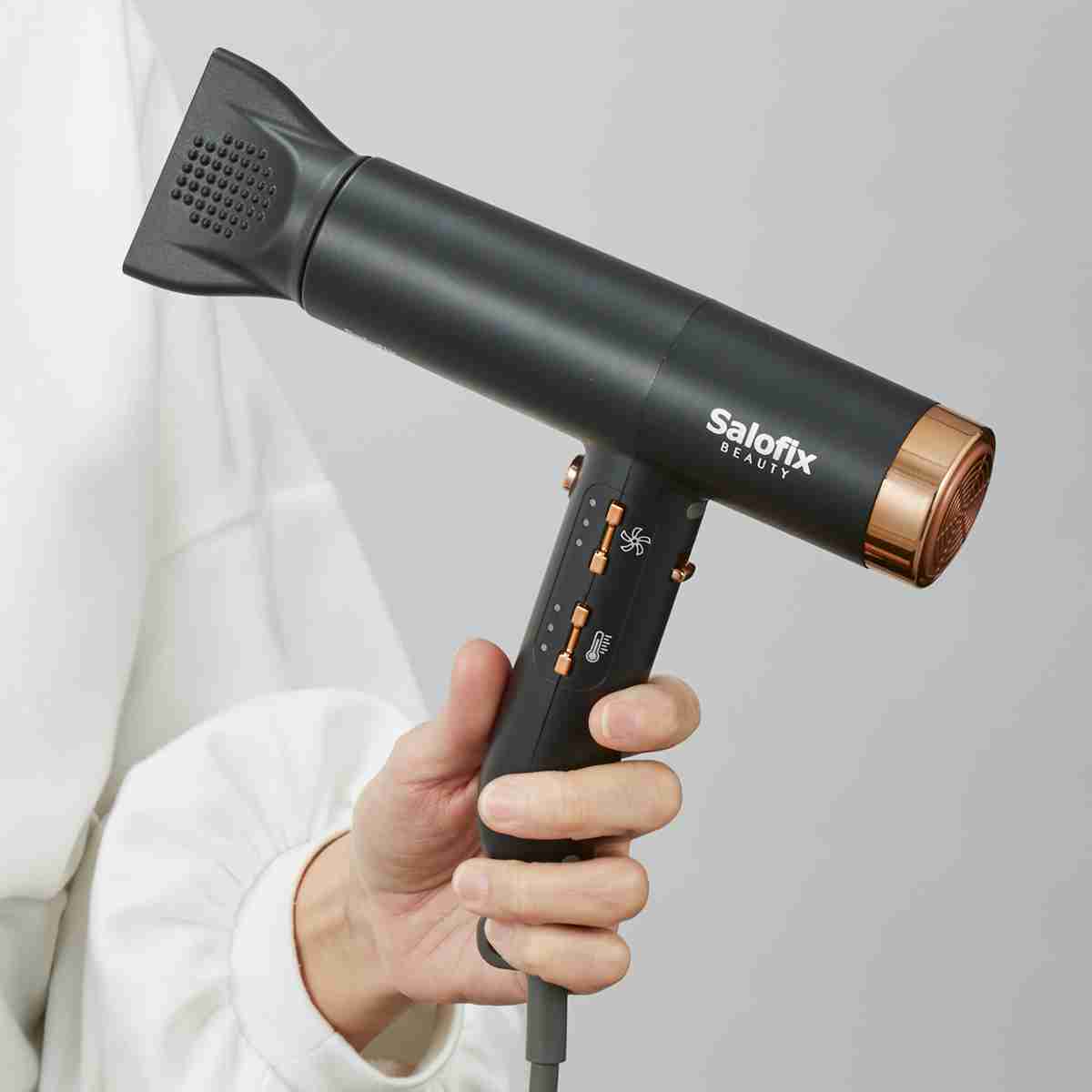 ドライヤー Salofix Beauty ヘアドライヤー カーラー ( 500g 軽量 1400W 速乾 大風量 2.7立方メートル マイナスイオン 静電気除去 髪 巻き髪 オートクリーニング機能 お手入れ簡単 ヘアケア スタイリング 時短 髪の毛 )