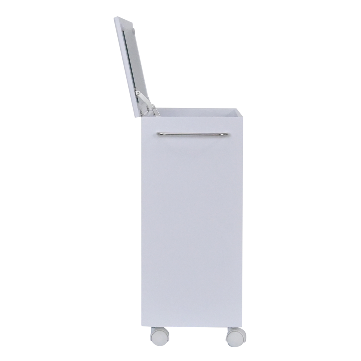 メイクワゴン スリムタイプ キャスター付き ドレッサー ( ワゴン 鏡 ミラー 棚 ラック コスメワゴン 省スペース ホワイト シンプル コスメ収納 コンパクト 引き出し )