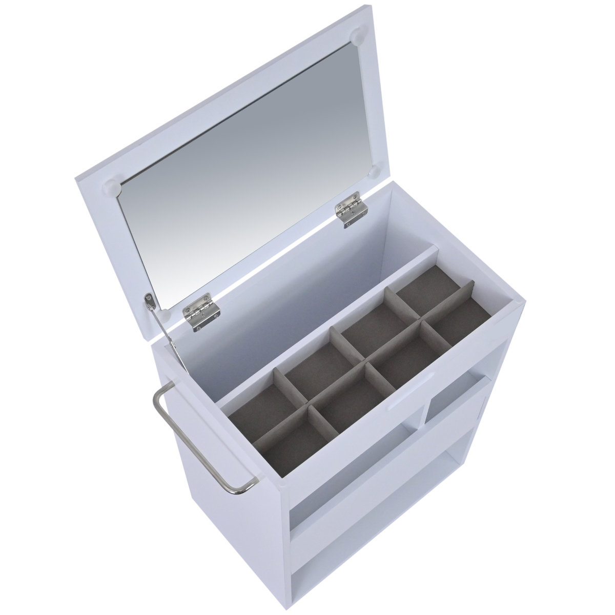 メイクワゴン スリムタイプ キャスター付き ドレッサー ( ワゴン 鏡 ミラー 棚 ラック コスメワゴン 省スペース ホワイト シンプル コスメ収納 コンパクト 引き出し )