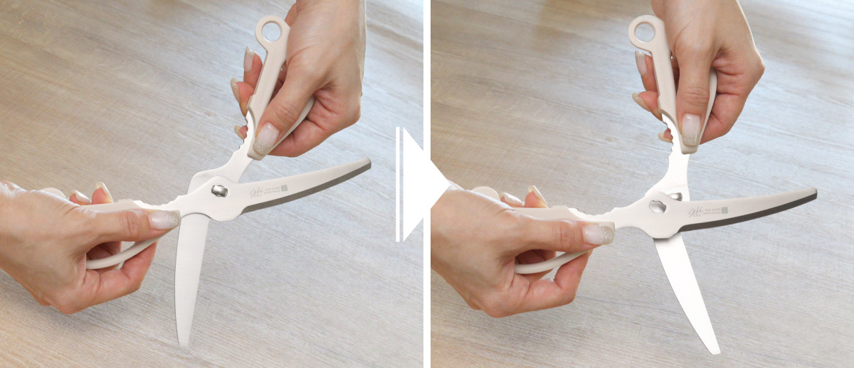 キッチンばさみ 食洗機対応 調理のミカタ カーブ刃 日本製 ( キッチン鋏 キッチンはさみ キッチンハサミ 万能ばさみ 調理用はさみ ステンレス 分解 洗える キッチンツール 下ごしらえ用品 )