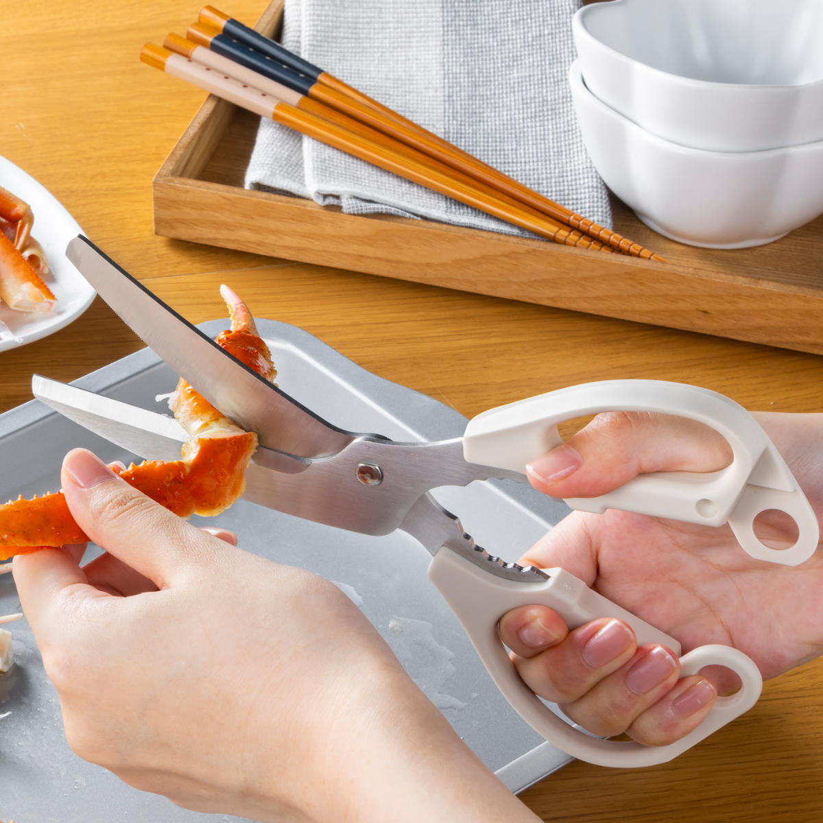 キッチンばさみ 食洗機対応 調理のミカタ カーブ刃 日本製 ( キッチン鋏 キッチンはさみ キッチンハサミ 万能ばさみ 調理用はさみ ステンレス 分解 洗える キッチンツール 下ごしらえ用品 )