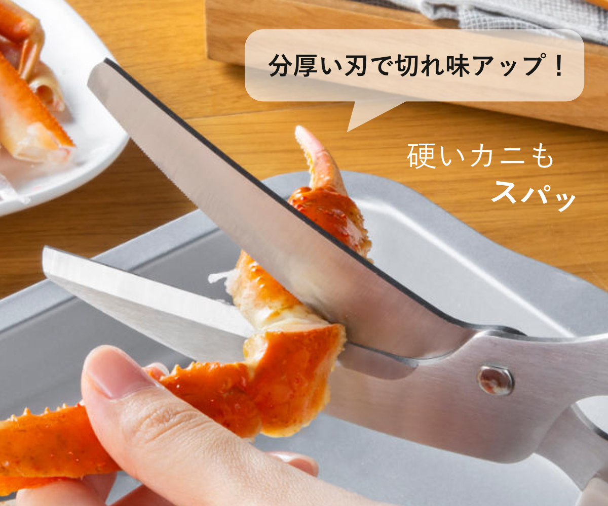 キッチンばさみ 食洗機対応 調理のミカタ カーブ刃 日本製 ( キッチン鋏 キッチンはさみ キッチンハサミ 万能ばさみ 調理用はさみ ステンレス 分解 洗える キッチンツール 下ごしらえ用品 )