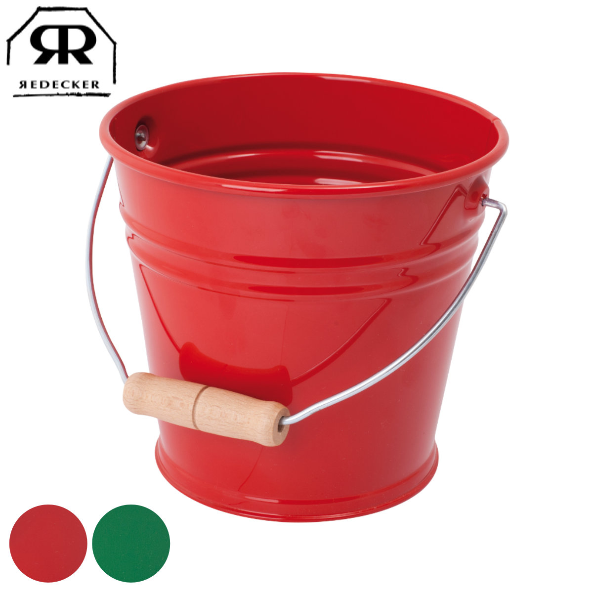 Redecker レデッカー バケツ 天然素材 15.5cm おしゃれ ( ばけつ レトロ スチール レッド グリーン ガーデニング 収納 ドイツ製 掃除用品 園芸用品 インテリア ) 【グリーン】