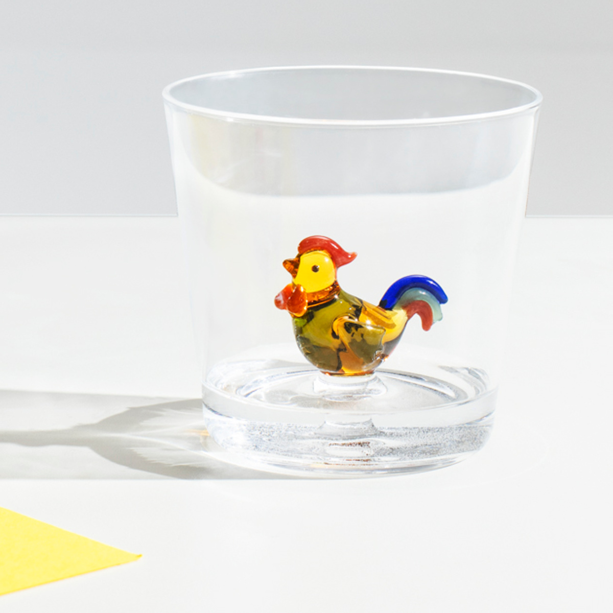 タンブラー イッケンドルフ ANIMAL FARM 350ml ( 食洗機対応 ichendorf ガラス イタリア ミラノ グラス コップ カップ 食器 ニワトリ 青ガチョウ ピンク羊 かわいい 可愛い ハンドメイド おしゃれ プレゼント ギフト ) 【青ガチョウ】 青ガチョウ