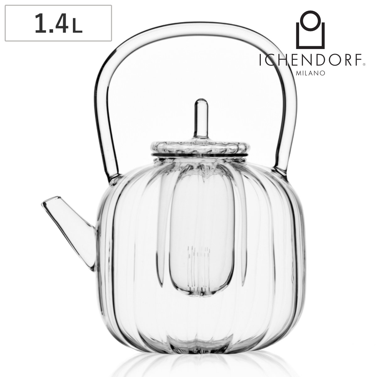 ティーポット イッケンドルフミラノ 9359477-S CHANOYU 1.4L （ 食洗機対応 ichendorf ガラス ポット 茶こし付き 大容量 たっぷり ハンドメイド おしゃれ プレゼント ギフト ）