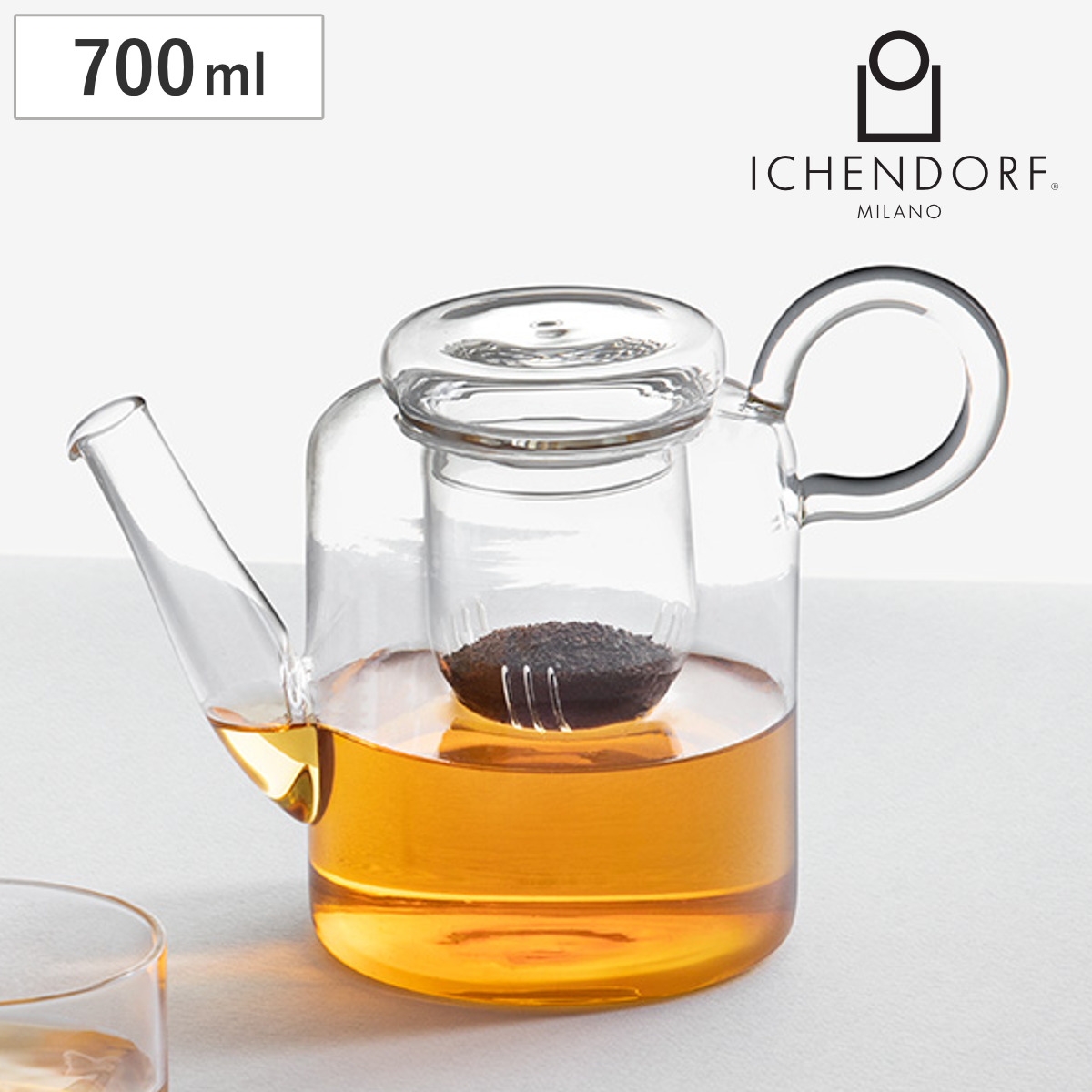 ティーポット イッケンドルフミラノ 9359518 PIUMA 700ml （ 食洗機対応 ichendorf ガラス イタリア ミラノ 茶こし付き ポット ハンドメイド おしゃれ プレゼント ギフト ）