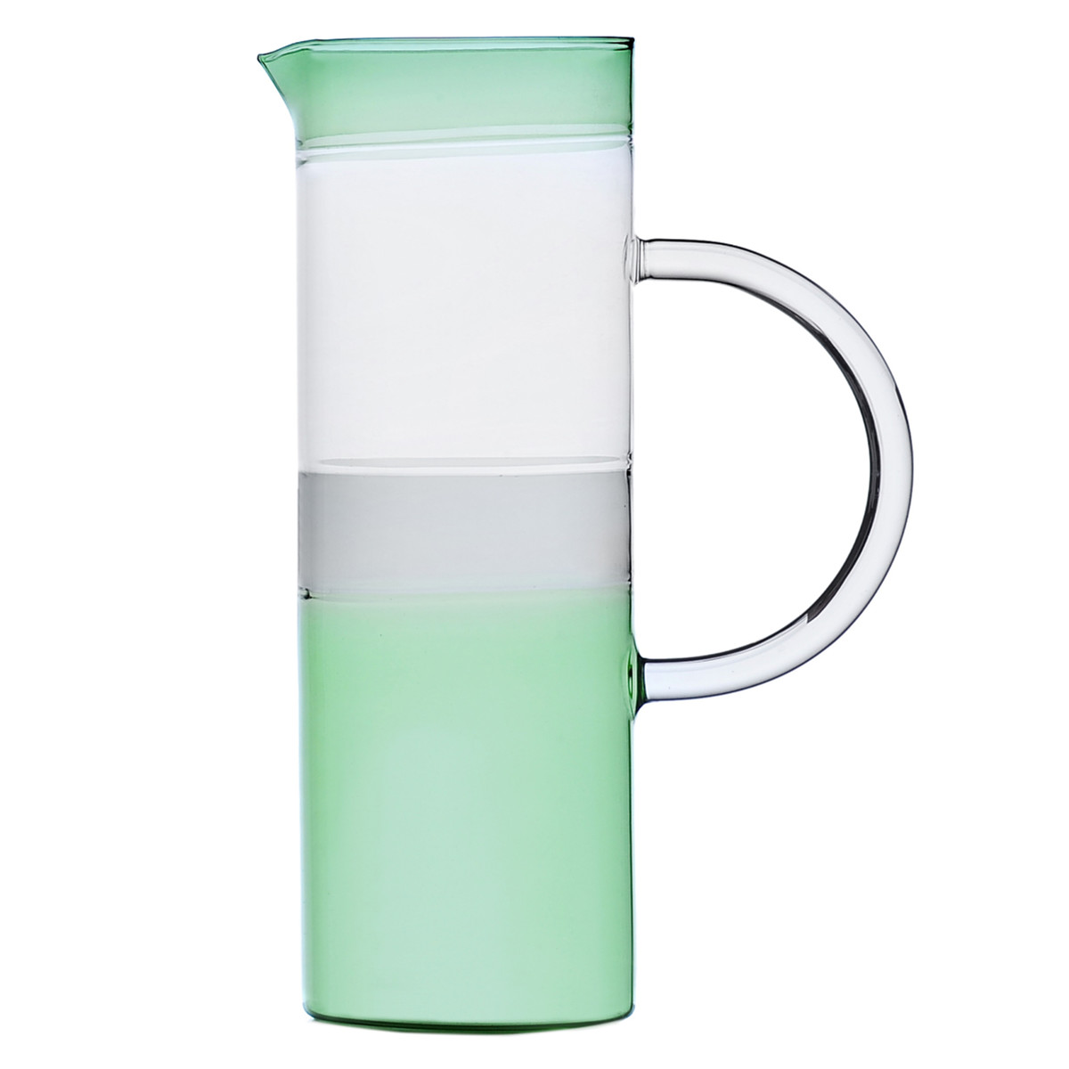 ピッチャー イッケンドルフミラノ テキーラサンライズジャグ 1.4L ( 食洗機対応 ichendorf イタリア ミラノ ガラスボトル 冷水筒 ボトル 取っ手付き ハンドメイド おしゃれ プレゼント ギフト ) 【グリーン×スモーク×クリア】 グリーン×スモーク×クリア