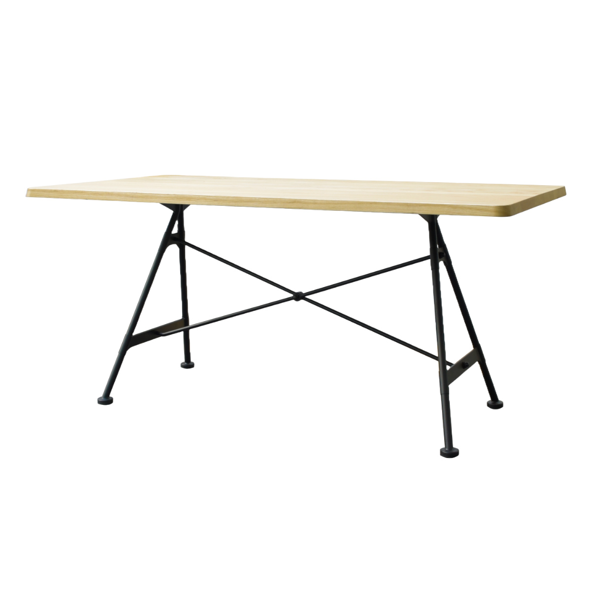 ダイニングテーブル アッシュ無垢天板 幅150cm ( 開梱設置 天然木 ダイニング テーブル 食卓 長方形 4人掛け スチール脚 異素材 木目 北欧 モダン ナチュラル )