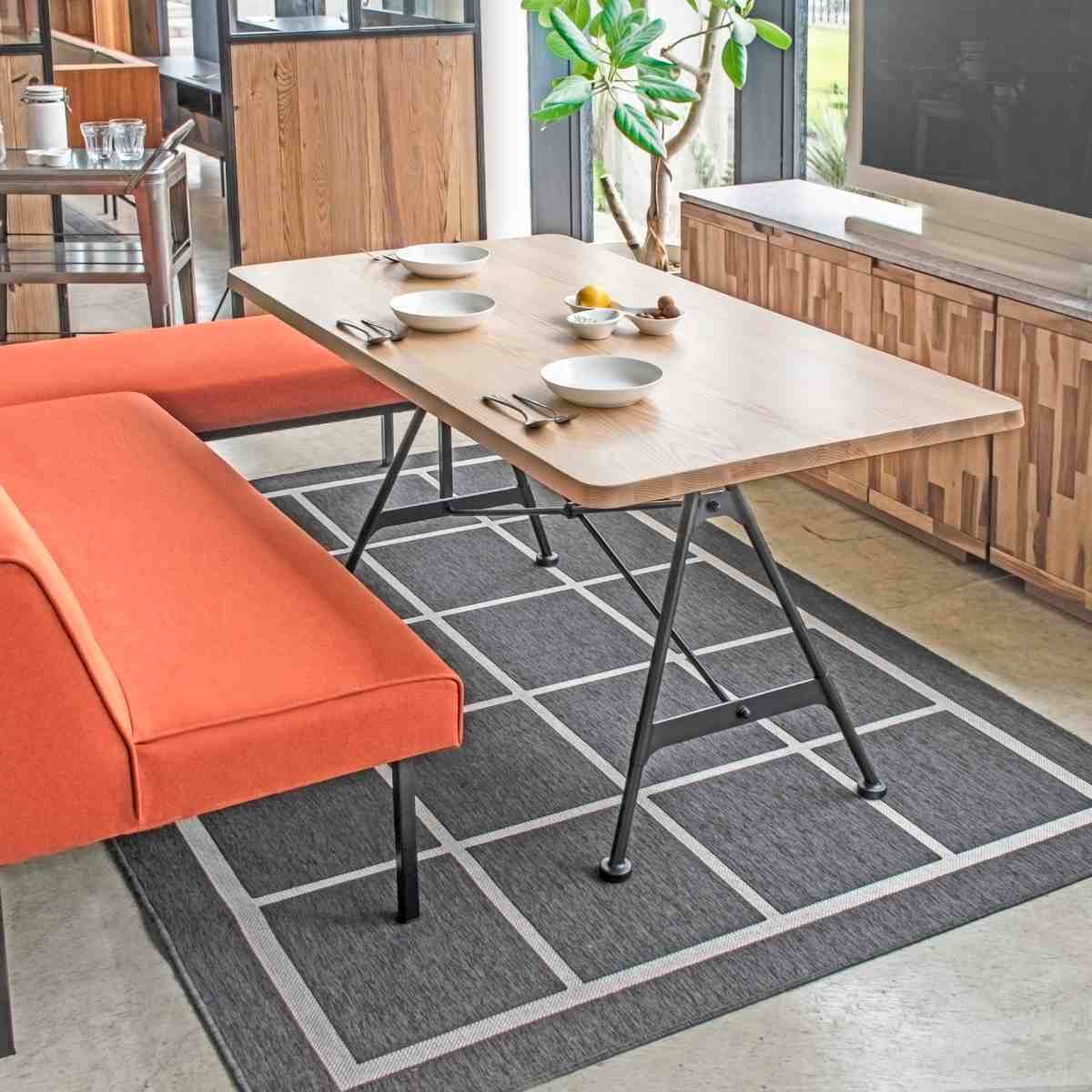 ダイニングテーブル アッシュ無垢天板 幅150cm ( 開梱設置 天然木 ダイニング テーブル 食卓 長方形 4人掛け スチール脚 異素材 木目 北欧 モダン ナチュラル )