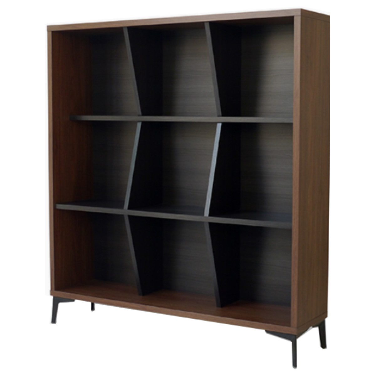 シェルフ 幅120.2cm 3段 日本製 脚付き 木目調 スチール 本棚 ( 開梱設置 オープンラック ラック 棚 飾り棚 奥行スリム ディスプレイラック リビング収納 ツートーン シンプル 三段 )