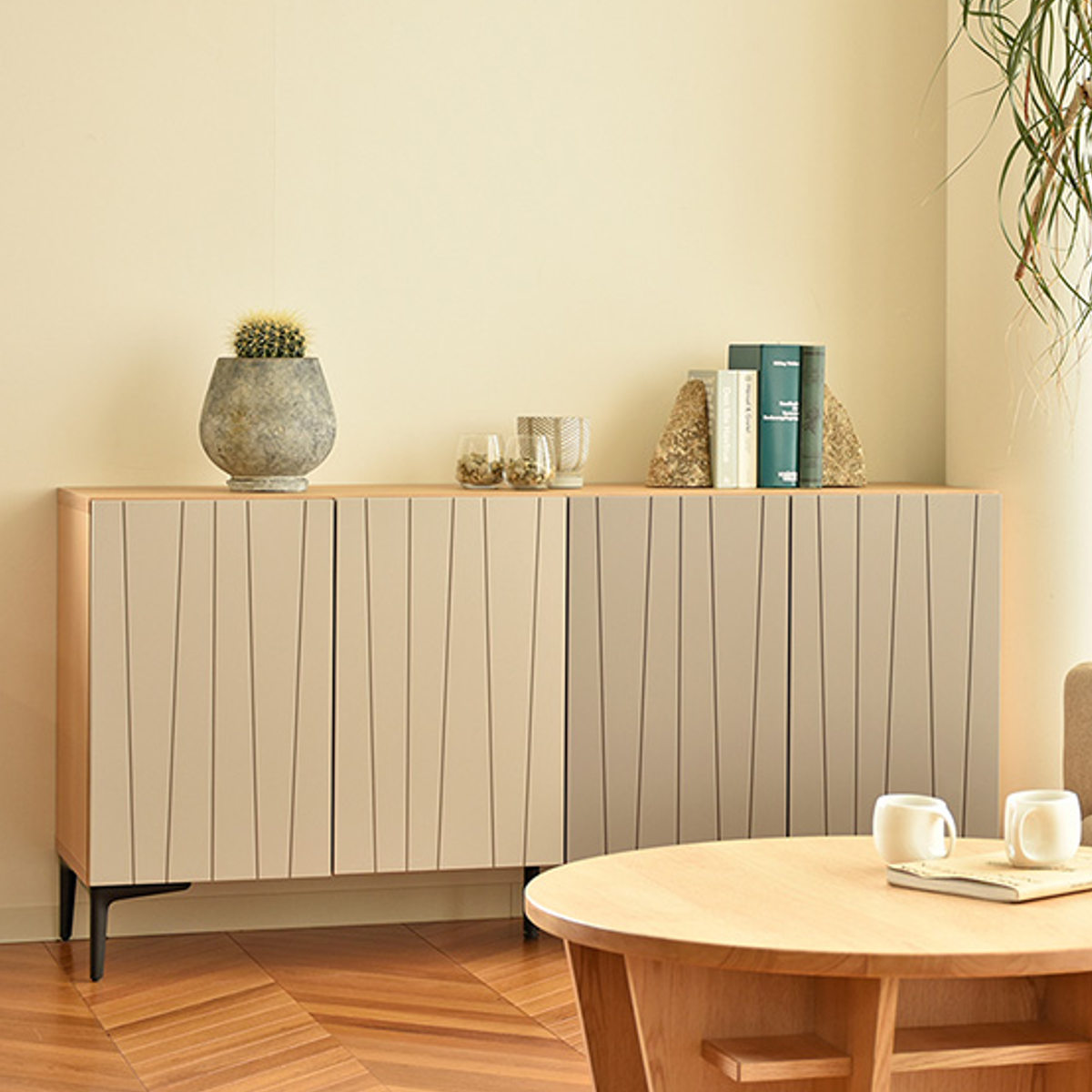 サイドボード 幅150cm 日本製 脚付き 可動棚 木目調 おしゃれ リビングボード ( 開梱設置 ラック 棚 お掃除ロボット対応 収納 リビング バイカラー ディスプレイ 玄関 家具 )