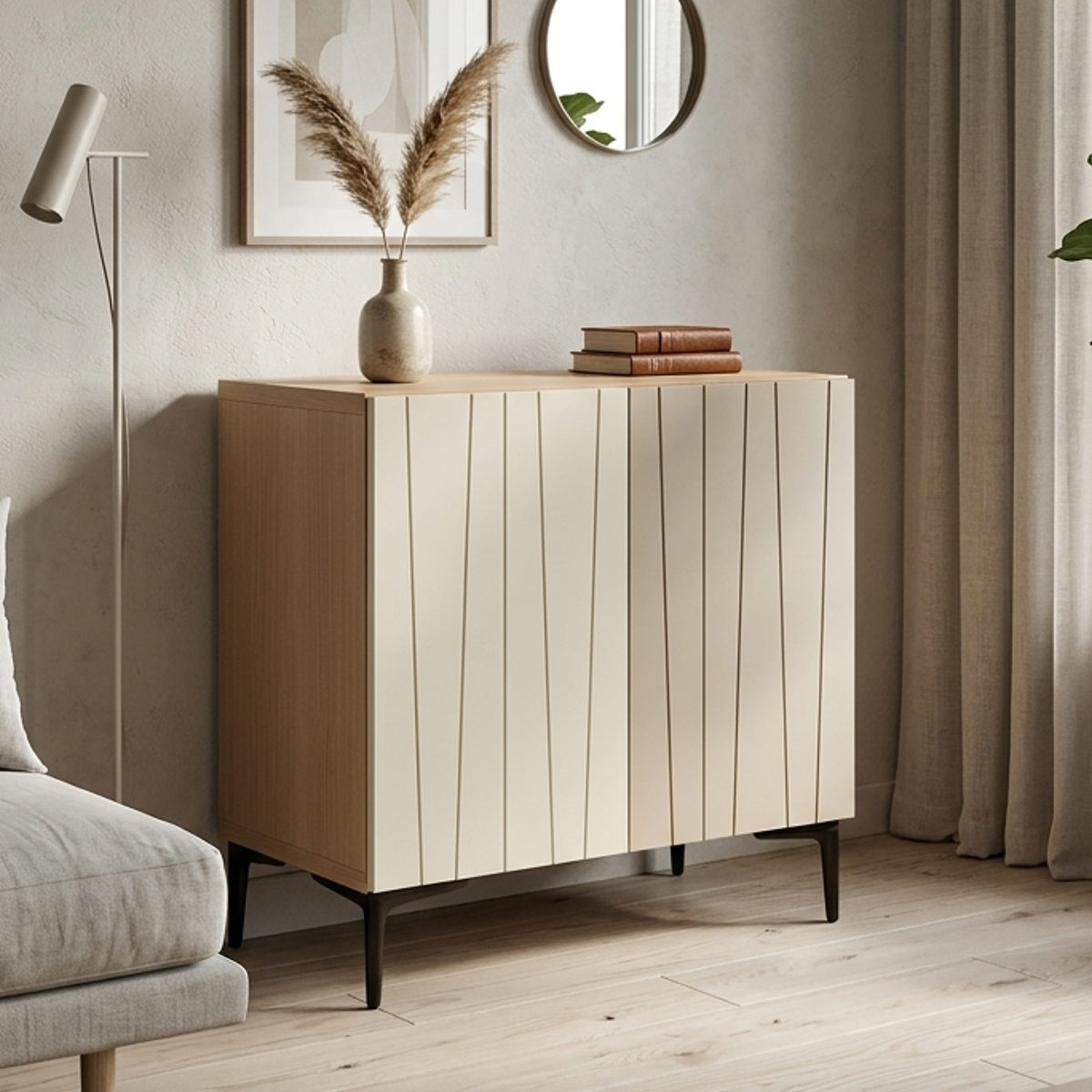 サイドボード 幅75cm 日本製 脚付き 可動棚 木目調 おしゃれ リビングボード ( ラック 棚 お掃除ロボット対応 収納 リビング バイカラー ディスプレイ 玄関 家具 )