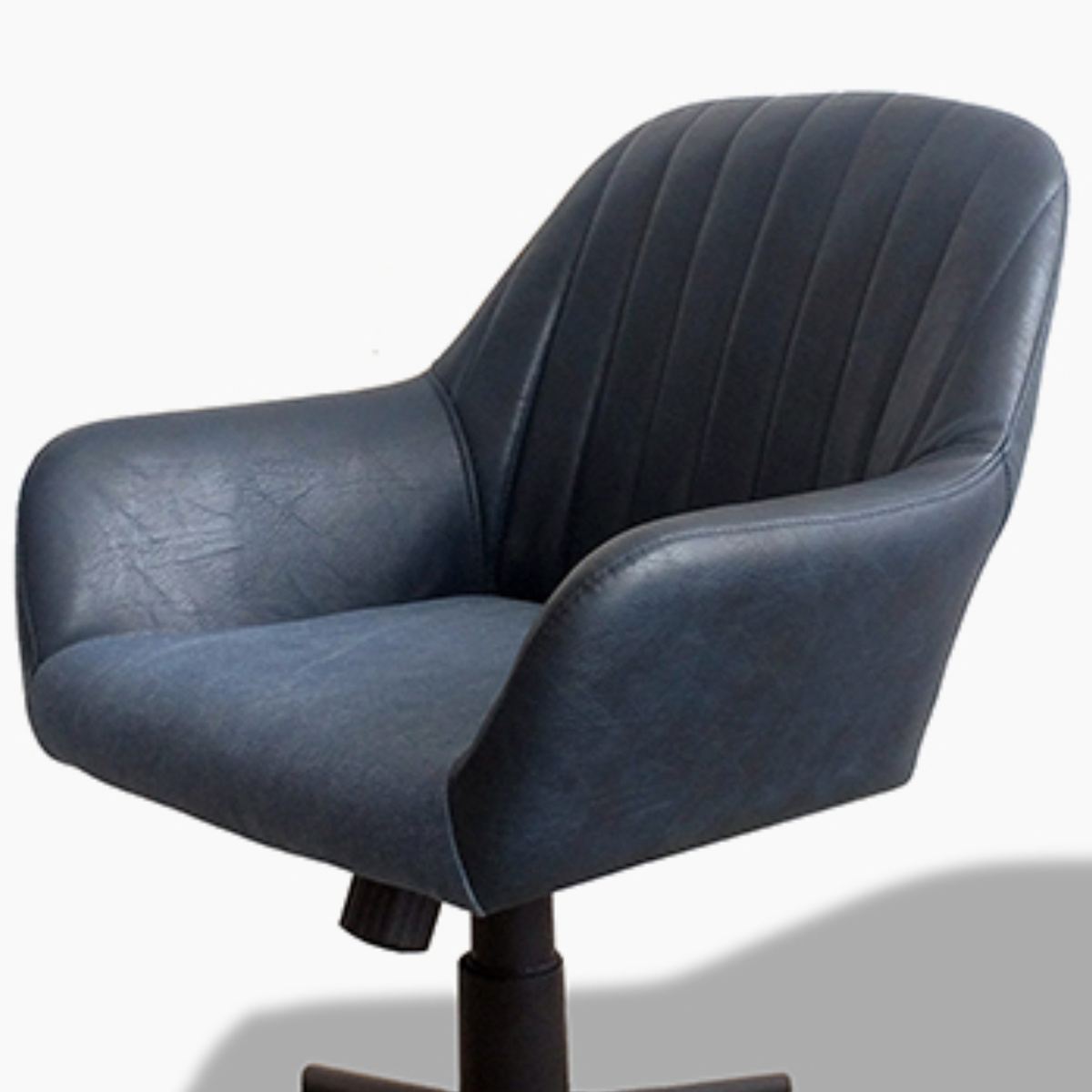 オフィスチェア 座面高44~52cm キャスター付き ゴードー レトロ ( パソコンチェア ワークチェア アームレス レザー調 回転 オフィス 肘掛け デスクチェア PCチェア イス 椅子 学習椅子 勉強椅子 ウレタン ) 【ブラウン】 ブラウン