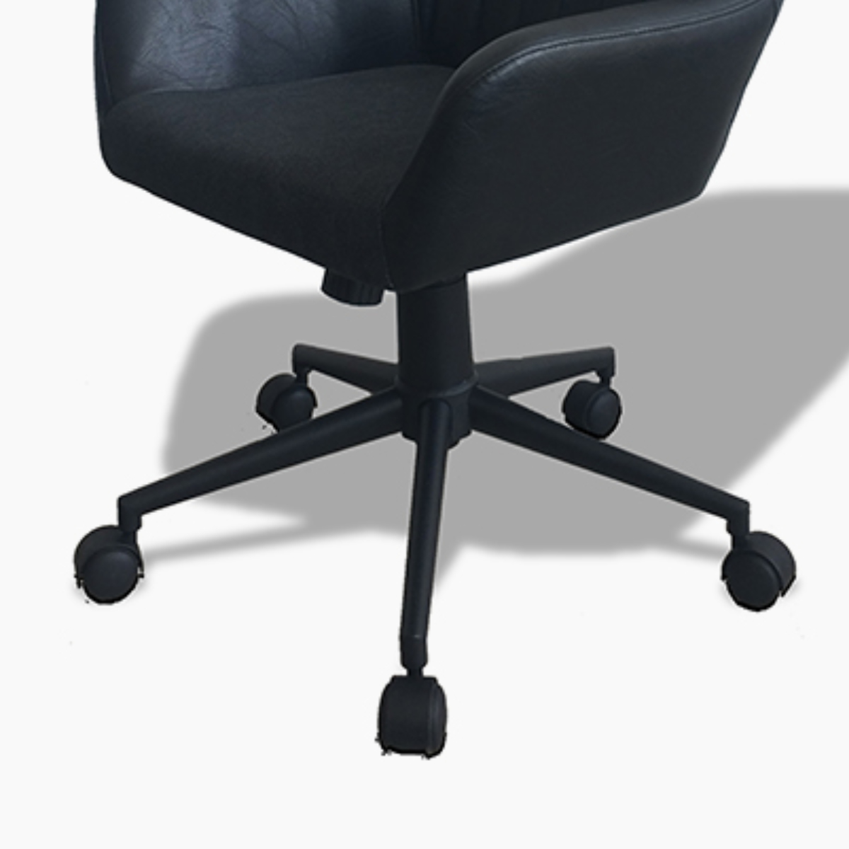 オフィスチェア 座面高44~52cm キャスター付き ゴードー レトロ ( パソコンチェア ワークチェア アームレス レザー調 回転 オフィス 肘掛け デスクチェア PCチェア イス 椅子 学習椅子 勉強椅子 ウレタン ) 【ブラウン】 ブラウン