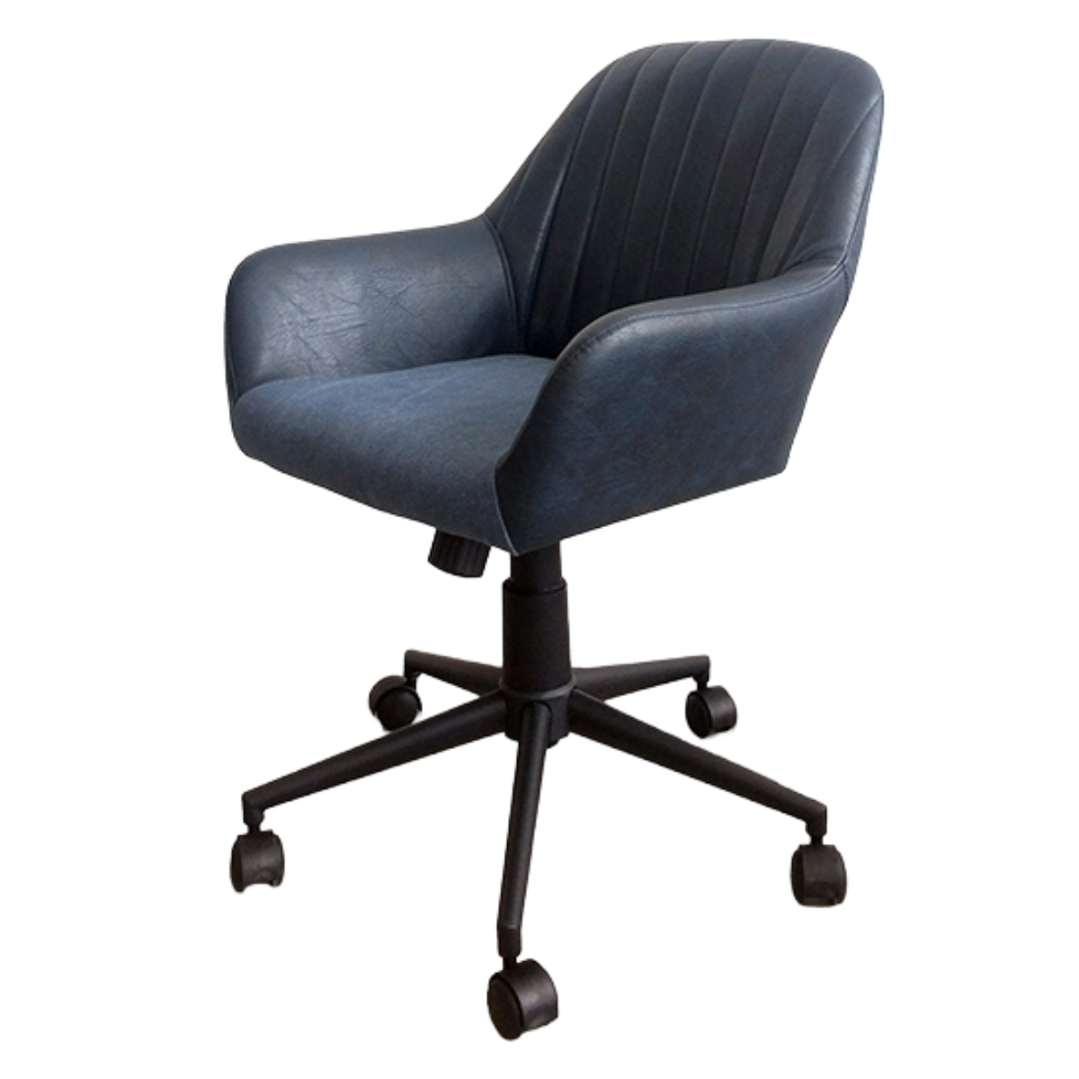 オフィスチェア 座面高44~52cm キャスター付き ゴードー レトロ ( パソコンチェア ワークチェア アームレス レザー調 回転 オフィス 肘掛け デスクチェア PCチェア イス 椅子 学習椅子 勉強椅子 ウレタン ) 【ブラウン】 ブラウン