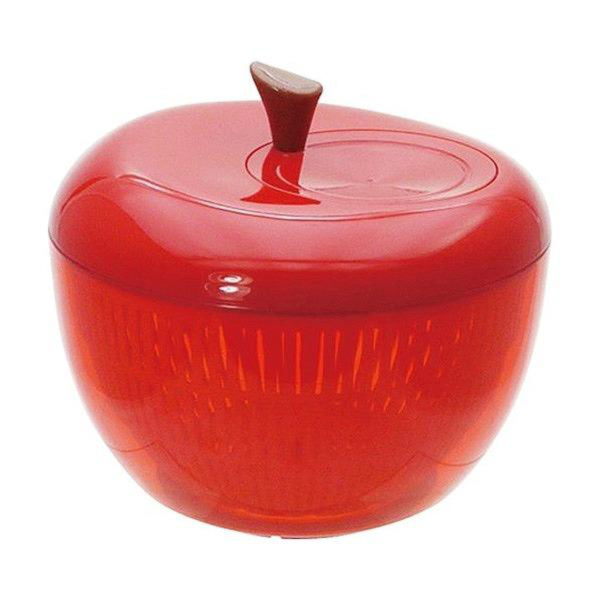 アップルサラダスピナー 野菜水切り器 りんご型 グリーン ( キッチン雑貨 キッチンツール キッチン用品 台所用品 調理用品 調理雑貨 リンゴ コランダー 手動 サラダ ) 【レッド】 レッド