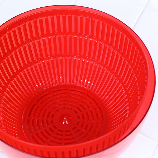 アップルサラダスピナー 野菜水切り器 りんご型 グリーン ( キッチン雑貨 キッチンツール キッチン用品 台所用品 調理用品 調理雑貨 リンゴ コランダー 手動 サラダ ) 【レッド】 レッド