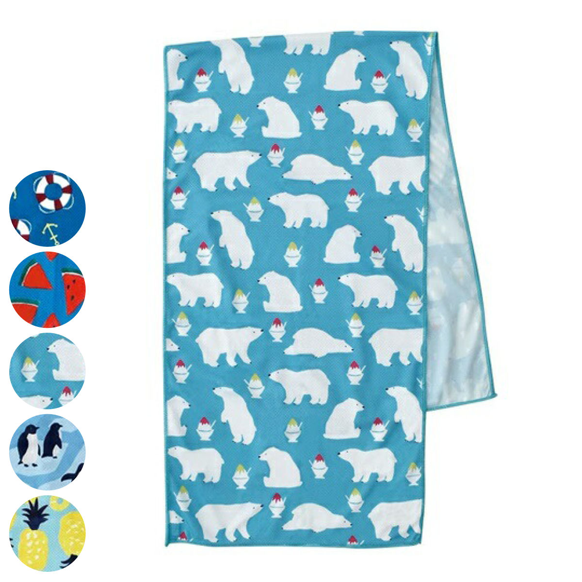 クールタオル 30×100 HELLO BEAR 冷感 ( 冷感タオル タオル 冷たい UVカット 抗菌 熱中症対策 暑さ対策 スポーツ アウトドア マフラータオル ひんやり フェイスタオル タオルマフラー 保冷 水 濡らす 冷たくなる ) 【スイカ】