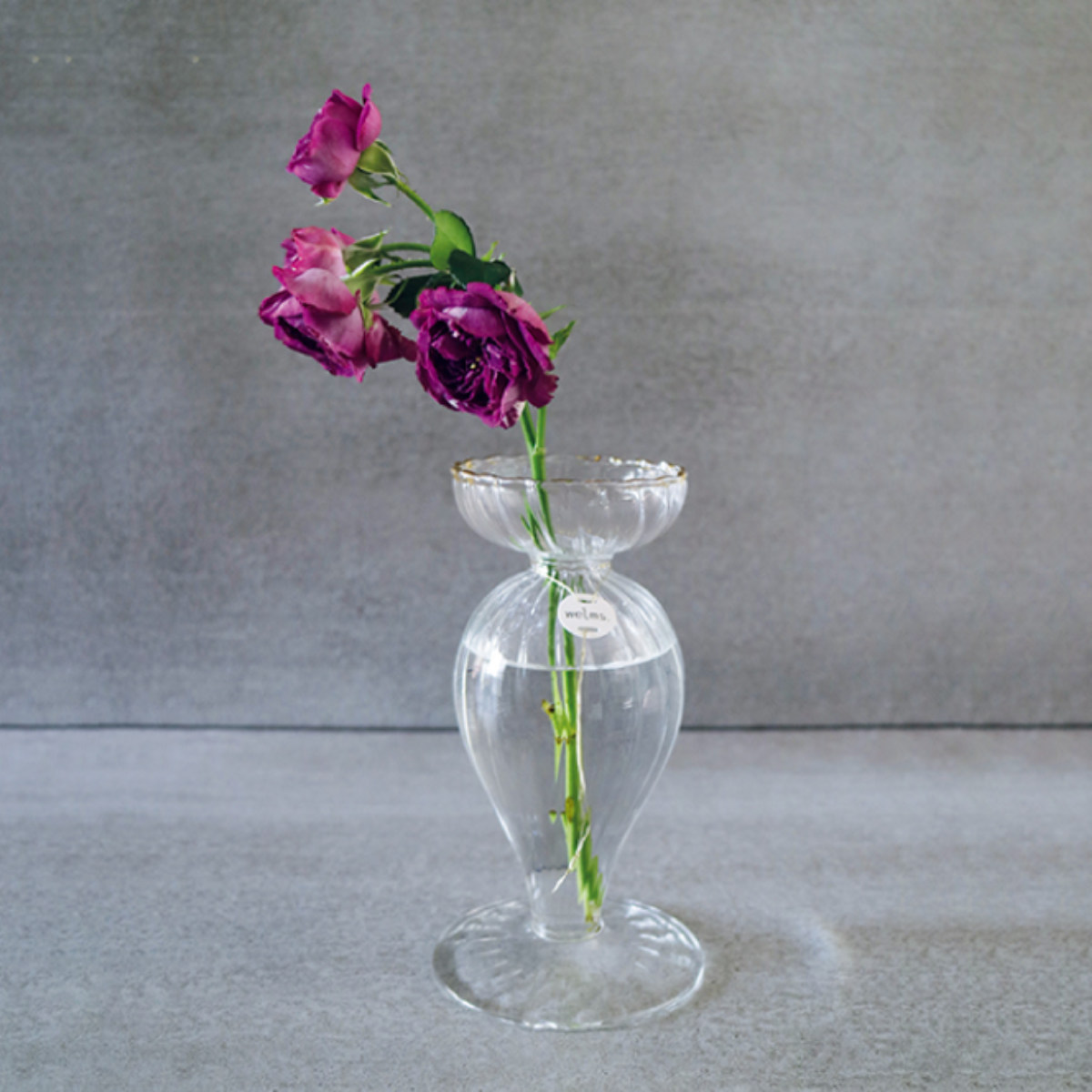 花瓶 welms. イハナベース ( 花ビン 花びん 花器 ベース フラワーベース フラワー 花 飾る 花入れ ガラス ガラス製 クリア 透明 おしゃれ 一輪挿し )