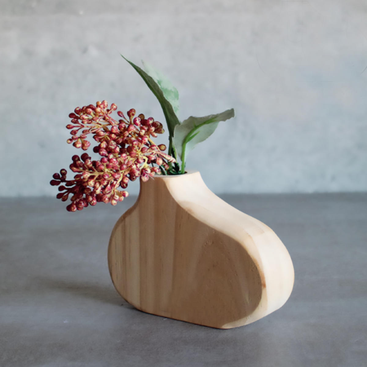 花瓶 welms ウッドベース A 一輪挿し ( 花ビン 花びん 花器 ベース フラワーベース フラワー 花 飾る 花入れ 木製 モミの木 ガラス ガラス製 クリア 透明 おしゃれ )