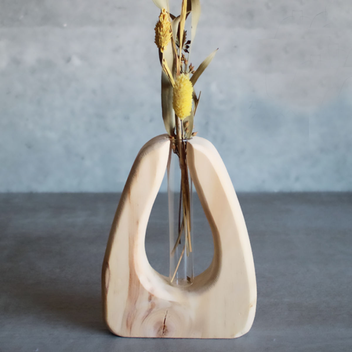 花瓶 welms ウッドベース C 一輪挿し ( 花ビン 花びん 花器 ベース フラワーベース フラワー 花 飾る 花入れ 木製 モミの木 ガラス ガラス製 おしゃれ )