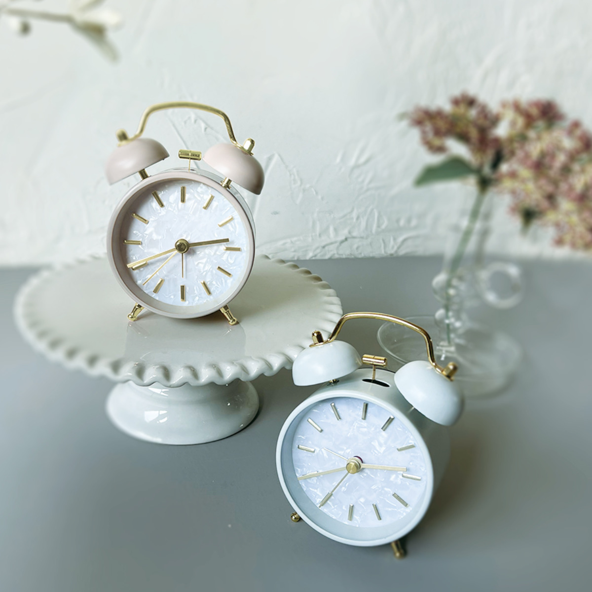 目覚まし時計 Marmo AC Bell 連続秒針 置き時計 ( アラーム アナログ 時計 静音 ライト付き スイープムーブメント シンプル ナチュラル モダン 北欧 韓国風 エレガント 上品 おしゃれ ) 【ピンク】 ピンク